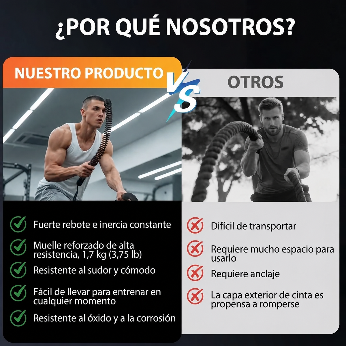 voltrix™ – Cuerdas de Batalla Compactas para Casa